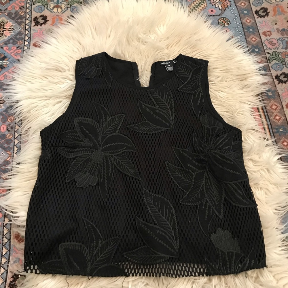 Valette Medium Black Crop Tank Mesh